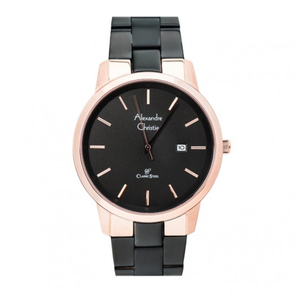 Alexandre Christie AC 8645 Rosegold Black Man MDBBRBA